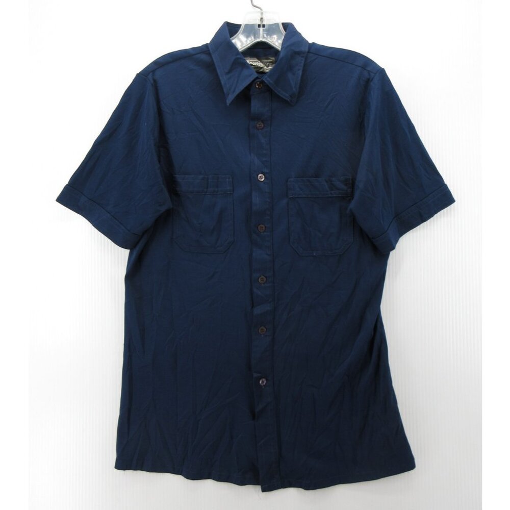 VINTAGE Sears Shirt Medium Sportswear 70s Leisure Disco Wide Collar